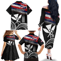 Hawaii Independence Day Family Matching Off The Shoulder Long Sleeve Dress and Hawaiian Shirt La Kuokoa - Happy 28th November LT14 - Polynesian Pride