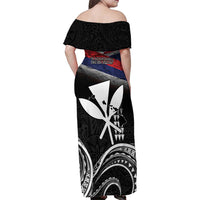 Hawaii Independence Day Family Matching Off Shoulder Maxi Dress and Hawaiian Shirt La Kuokoa - Happy 28th November LT14 - Polynesian Pride