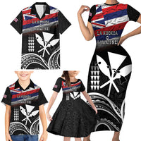 Hawaii Independence Day Family Matching Short Sleeve Bodycon Dress and Hawaiian Shirt La Kuokoa - Happy 28th November LT14 - Polynesian Pride