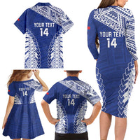 Toa Samoa Rugby Custom Family Matching Long Sleeve Bodycon Dress and Hawaiian Shirt Go Champions Pacific Samoan Pattern LT14 - Polynesian Pride