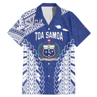 Toa Samoa Rugby Custom Family Matching Mermaid Dress and Hawaiian Shirt Go Champions Pacific Samoan Pattern LT14 Dad's Shirt - Short Sleeve Blue - Polynesian Pride
