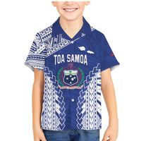 Toa Samoa Rugby Custom Family Matching Mermaid Dress and Hawaiian Shirt Go Champions Pacific Samoan Pattern LT14 Son's Shirt Blue - Polynesian Pride