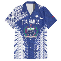 Toa Samoa Rugby Custom Family Matching Short Sleeve Bodycon Dress and Hawaiian Shirt Go Champions Pacific Samoan Pattern LT14 Dad's Shirt - Short Sleeve Blue - Polynesian Pride