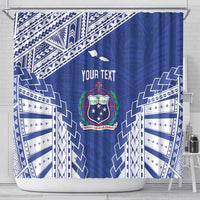 Toa Samoa Rugby Custom Shower Curtain Go Champions Pacific Samoan Pattern - Polynesian Pride