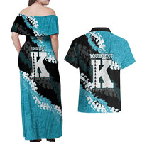 Personalized Kapolei Hawaii High School Couples Matching Off Shoulder Maxi Dress and Hawaiian Shirt Puakenikeni Lei Hawaiian Pattern LT14 - Polynesian Pride