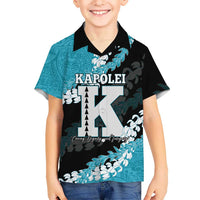 Personalized Kapolei Hawaii High School Family Matching Long Sleeve Bodycon Dress and Hawaiian Shirt Puakenikeni Lei Hawaiian Pattern LT14 Son's Shirt Teal - Polynesian Pride