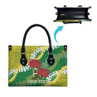Personalized Leilehua Hawaii High School Leather Bag Puakenikeni Lei Hawaiian Pattern - Polynesian Pride