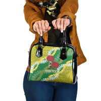 Personalized Leilehua Hawaii High School Shoulder Handbag Puakenikeni Lei Hawaiian Pattern - Polynesian Pride