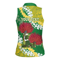 Personalized Leilehua Hawaii High School Women Sleeveless Polo Shirt Puakenikeni Lei Hawaiian Pattern LT14 - Polynesian Pride