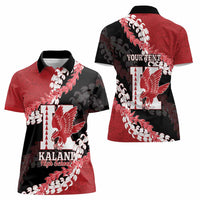 Personalized Kalani Hawaii High School Women Polo Shirt Puakenikeni Lei Hawaiian Pattern - Polynesian Pride
