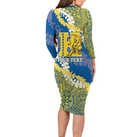 Personalized Kaiser Hawaii High School Family Matching Long Sleeve Bodycon Dress and Hawaiian Shirt Puakenikeni Lei Hawaiian Pattern LT14 - Polynesian Pride