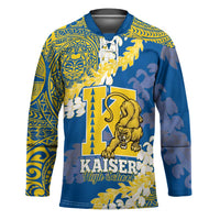 Personalized Kaiser Hawaii High School Hockey Jersey Puakenikeni Lei Hawaiian Pattern - Polynesian Pride