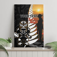Custom New Zealand Silver Fern Rugby ANZAC Day Canvas Wall Art 2024 All Black Tiki Mascot LT14 - Polynesian Pride