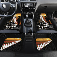 Custom New Zealand Silver Fern Rugby ANZAC Day Car Mats 2024 All Black Tiki Mascot LT14 Set 4pcs Black - Polynesian Pride