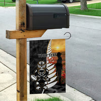 Custom New Zealand Silver Fern Rugby ANZAC Day Garden Flag 2024 All Black Tiki Mascot LT14 - Polynesian Pride