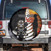 Custom New Zealand Silver Fern Rugby ANZAC Day Spare Tire Cover 2024 All Black Tiki Mascot LT14 Black - Polynesian Pride