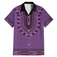 Purple African Dashiki With Fijian Tapa Pattern Family Matching Mermaid Dress and Hawaiian Shirt LT14 Dad's Shirt - Short Sleeve Purple - Polynesian Pride