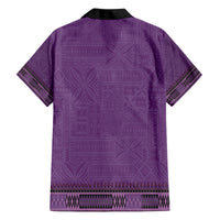 Purple African Dashiki With Fijian Tapa Pattern Family Matching Tank Maxi Dress and Hawaiian Shirt LT14 - Polynesian Pride