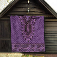 Purple African Dashiki With Fijian Tapa Pattern Quilt