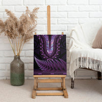 Purple African Dashiki With Aotearoa Maori Canvas Wall Art Paua Shell Mix Silver Fern