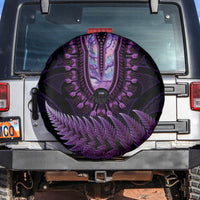 Purple African Dashiki With Aotearoa Maori Spare Tire Cover Paua Shell Mix Silver Fern LT14 Purple - Polynesian Pride