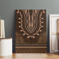 Brown African Dashiki With Tonga Ngatu Pattern Canvas Wall Art