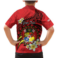Personalised Tonga Emancipation Day Family Matching Mermaid Dress and Hawaiian Shirt Tongan Ngatu Pattern - Red Version LT14 - Polynesian Pride
