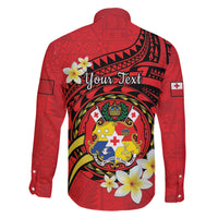Personalised Tonga Emancipation Day Family Matching Short Sleeve Bodycon Dress and Hawaiian Shirt Tongan Ngatu Pattern - Red Version LT14 - Polynesian Pride
