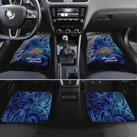 New Zealand Stewart Island Car Mats Rakiura Kiwi Maori Glowing Sky LT14 Set 4pcs Blue - Polynesian Pride