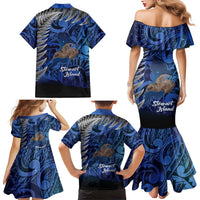 New Zealand Stewart Island Family Matching Mermaid Dress and Hawaiian Shirt Rakiura Kiwi Maori Glowing Sky LT14 - Polynesian Pride