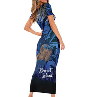 New Zealand Stewart Island Family Matching Short Sleeve Bodycon Dress and Hawaiian Shirt Rakiura Kiwi Maori Glowing Sky LT14 - Polynesian Pride