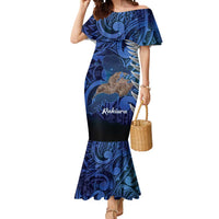 New Zealand Stewart Island Mermaid Dress Rakiura Kiwi Maori Glowing Sky LT14 Women Blue - Polynesian Pride