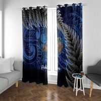 New Zealand Stewart Island Window Curtain Rakiura Kiwi Maori Glowing Sky LT14 With Grommets Blue - Polynesian Pride