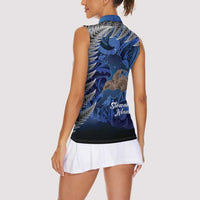 New Zealand Stewart Island Women Sleeveless Polo Shirt Rakiura Kiwi Maori Glowing Sky LT14 - Polynesian Pride