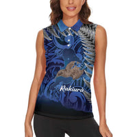 New Zealand Stewart Island Women Sleeveless Polo Shirt Rakiura Kiwi Maori Glowing Sky LT14 - Polynesian Pride
