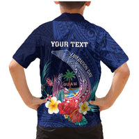 Personalised Guam Liberation Day Family Matching Mermaid Dress and Hawaiian Shirt Happy 80th Anniversary Fish Hook Mix Tropical Flowers LT14 - Polynesian Pride