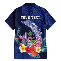 Personalised Guam Liberation Day Family Matching Mermaid Dress and Hawaiian Shirt Happy 80th Anniversary Fish Hook Mix Tropical Flowers LT14 - Polynesian Pride