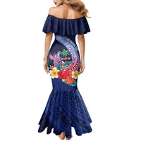 Personalised Guam Liberation Day Family Matching Mermaid Dress and Hawaiian Shirt Happy 80th Anniversary Fish Hook Mix Tropical Flowers LT14 - Polynesian Pride