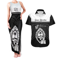 Guam Liberation Day Couples Matching Tank Maxi Dress and Hawaiian Shirt Biba Guahan Chamorro 80th Anniversary - Black LT14 Black - Polynesian Pride
