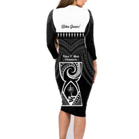 Guam Liberation Day Family Matching Long Sleeve Bodycon Dress and Hawaiian Shirt Biba Guahan Chamorro 80th Anniversary - Black LT14 - Polynesian Pride