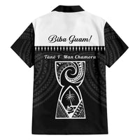 Guam Liberation Day Family Matching Off Shoulder Short Dress and Hawaiian Shirt Biba Guahan Chamorro 80th Anniversary - Black LT14 - Polynesian Pride