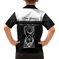 Guam Liberation Day Family Matching Puletasi and Hawaiian Shirt Biba Guahan Chamorro 80th Anniversary - Black LT14 - Polynesian Pride