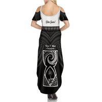 Guam Liberation Day Family Matching Summer Maxi Dress and Hawaiian Shirt Biba Guahan Chamorro 80th Anniversary - Black LT14 - Polynesian Pride