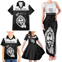 Guam Liberation Day Family Matching Tank Maxi Dress and Hawaiian Shirt Biba Guahan Chamorro 80th Anniversary - Black LT14 - Polynesian Pride