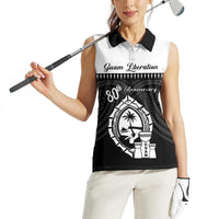 Guam Liberation Day Women Sleeveless Polo Shirt Biba Guahan Chamorro 80th Anniversary - Black LT14 - Polynesian Pride