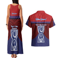 Guam Liberation Day Couples Matching Tank Maxi Dress and Hawaiian Shirt Biba Guahan Chamorro 80th Anniversary - Blue LT14 - Polynesian Pride