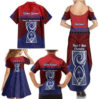 Guam Liberation Day Family Matching Summer Maxi Dress and Hawaiian Shirt Biba Guahan Chamorro 80th Anniversary - Blue LT14 - Polynesian Pride