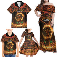 Samoa Teuila 2024 Festival Family Matching Off Shoulder Maxi Dress and Hawaiian Shirt Samoan Siva Afi With Red Gingers LT14 - Polynesian Pride