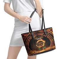 Samoa Teuila 2024 Festival Leather Tote Bag Samoan Siva Afi With Red Gingers