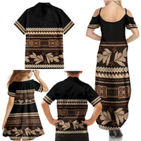 Black Samoa Siapo Teuila Flowers Family Matching Summer Maxi Dress and Hawaiian Shirt LT14 - Polynesian Pride